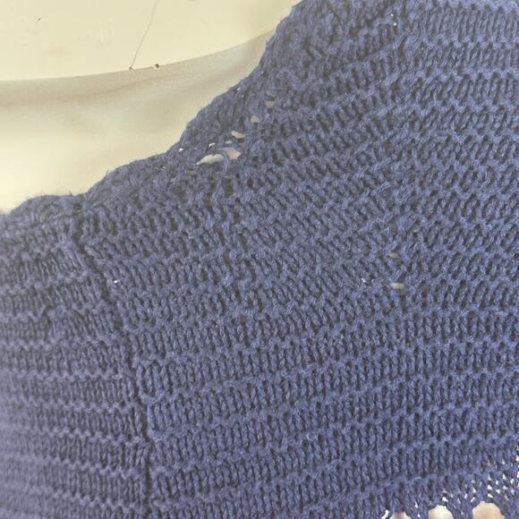 Mossimo Chevron Crochet Knit Tank Top Small Navy Multicolor‎ Boho Festival - Picture 8 of 12